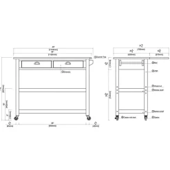 New Kirklands Home Wire Brush Sonoma Drop Leaf Kitchen Island Brown