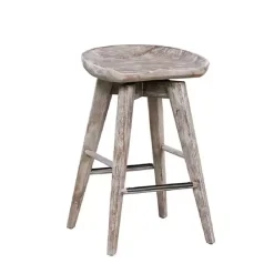 Online Kirklands Home Wirebrushed Barnwood Swivel Counter Stool