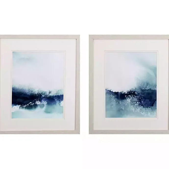 Sale Kirklands Home Wispy Waves Framed Art Prints, Set of 2