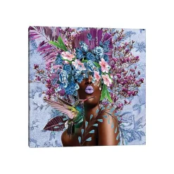 Sale Kirklands Home Woman in Bloom Purplicious Giclee Canvas Art Print Purple