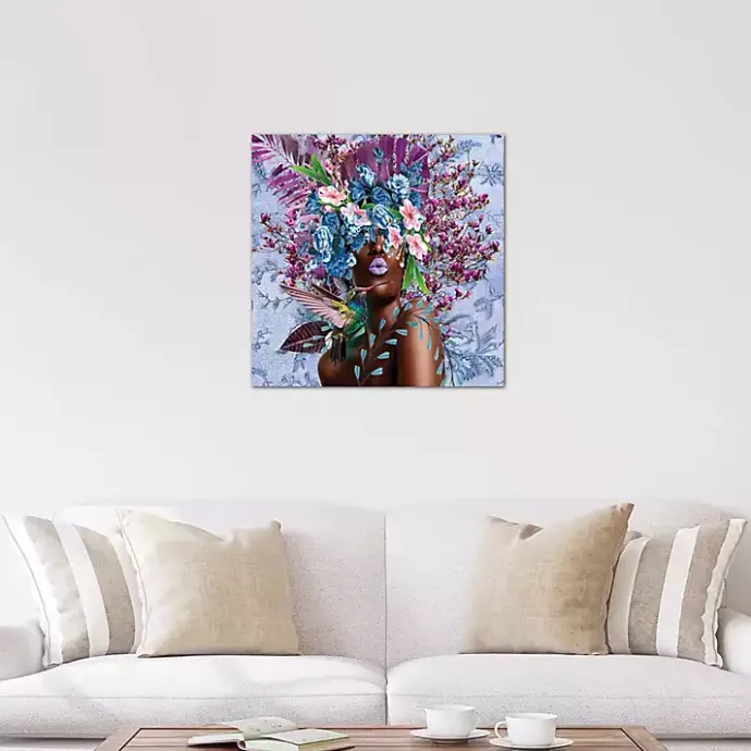 Sale Kirklands Home Woman in Bloom Purplicious Giclee Canvas Art Print Purple