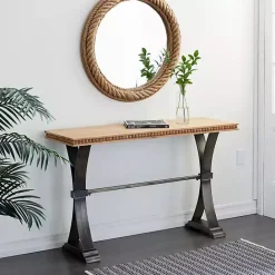 Online Kirklands Home Wood & Metal Trestle Base Console Table