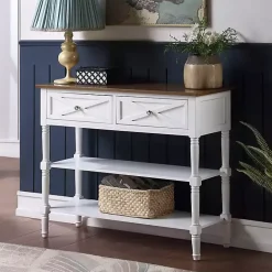 Online Kirklands Home Wood & Traditional Console Table White
