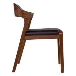 Online Kirklands Home Wood and Faux Leather Dining Chair Black