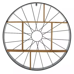 Clearance Kirklands Home Wood and Iron Bicycle Wheel Shelf
