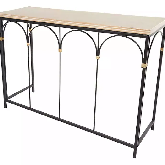 Clearance Kirklands Home Wood and Metal Arches Console Table