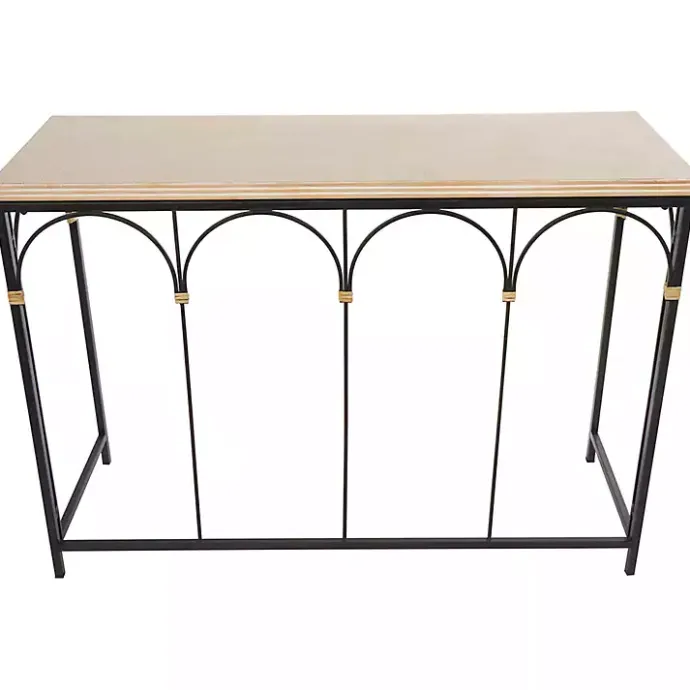 Clearance Kirklands Home Wood and Metal Arches Console Table