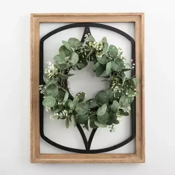 Online Kirklands Home Wood and Metal Framed Wreath Wall Plaque