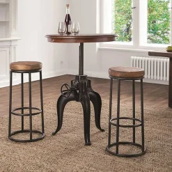Clearance Kirklands Home Wood and Metal Kendall Barstool Brown