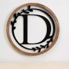 Discount Kirklands Home Wood and Metal Laurel Monogram D Plaque