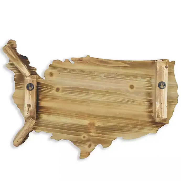 Discount Kirklands Home Wood and Metal Plank USA Map Wall Plaque