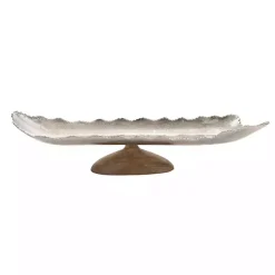 Discount Kirklands Home Wood and Metal Scalloped Rim Tray