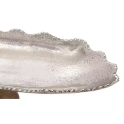 Discount Kirklands Home Wood and Metal Scalloped Rim Tray