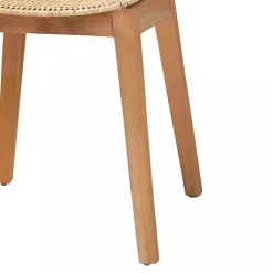 Sale Kirklands Home Wood and Rat Flared Dining Chairs, Set of 2 Tan
