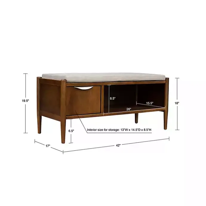 Best Kirklands Home Wood Arcadia Storage Bench with Cushion White