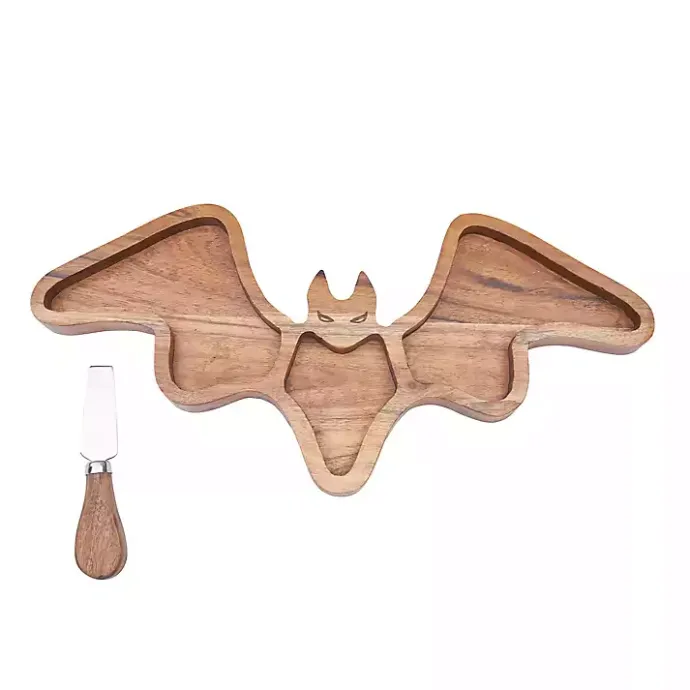 Kirklands Home Wood Bat Serving Board with Spreader Brown
