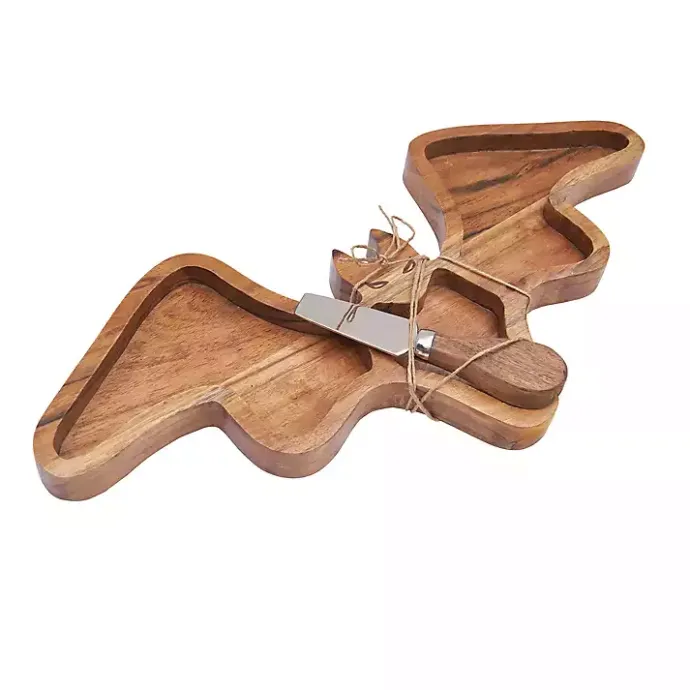 Kirklands Home Wood Bat Serving Board with Spreader Brown