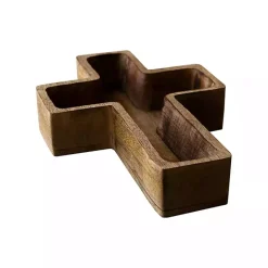 Clearance Kirklands Home Wood Cross Shaped Decorative Bowl Brown