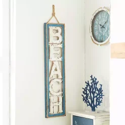 Kirklands Home Wood Cut-Out Beach Hanging Wall Plaque