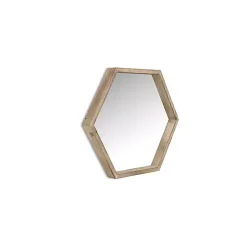 Online Kirklands Home Wood Frame Hexagon Wall Mirror