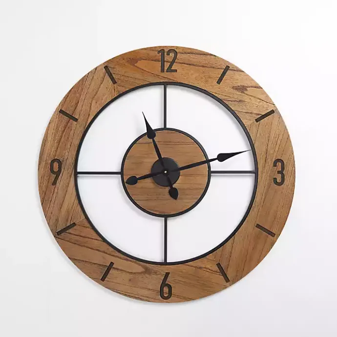 Online Kirklands Home Wood Open Face Wall Clock