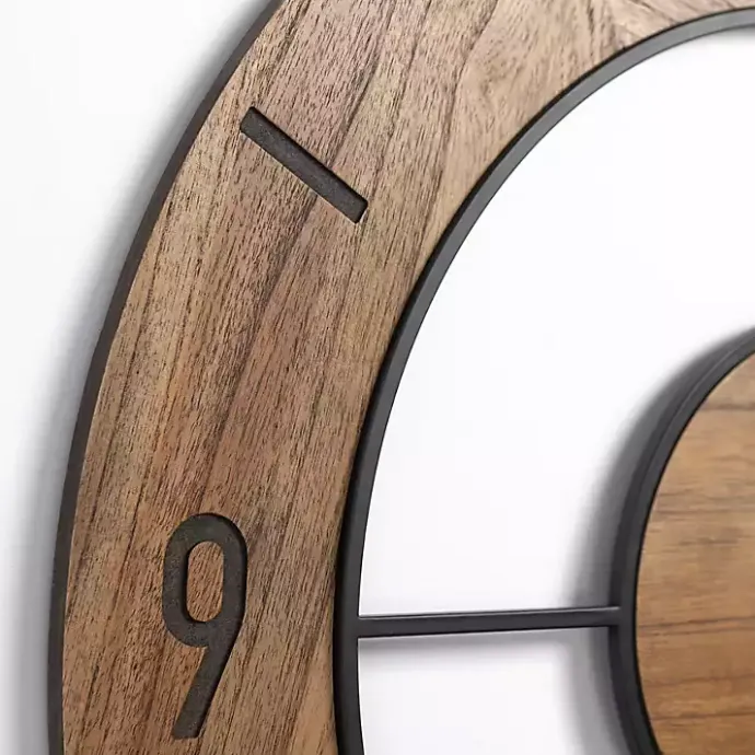 Online Kirklands Home Wood Open Face Wall Clock