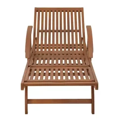 Kirklands Home Wood 2-pc. Outdoor Lounge Chair with Leg Rest Set Brown
