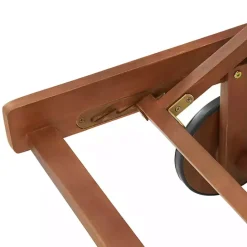 Kirklands Home Wood 2-pc. Outdoor Lounge Chair with Leg Rest Set Brown