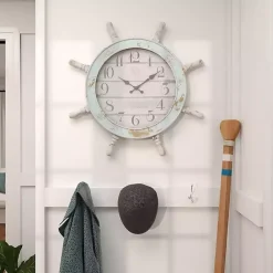 Discount Kirklands Home Wood Ship Wheel Wall Clock