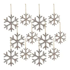 Sale Kirklands Home Wood Snowflake 12-pc. Christmas Ornament Set Brown