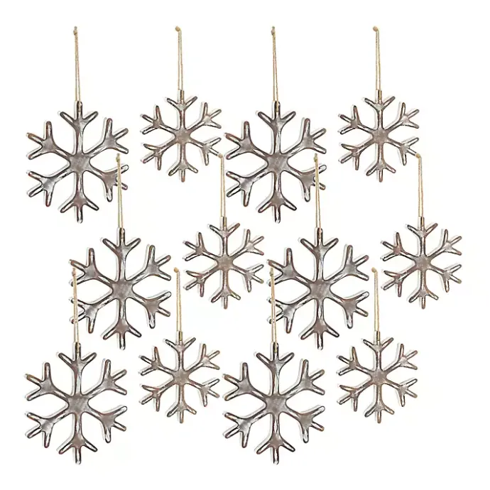 Sale Kirklands Home Wood Snowflake 12-pc. Christmas Ornament Set Brown