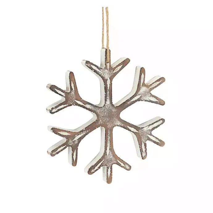 Sale Kirklands Home Wood Snowflake 12-pc. Christmas Ornament Set Brown