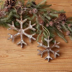 Sale Kirklands Home Wood Snowflake 12-pc. Christmas Ornament Set Brown