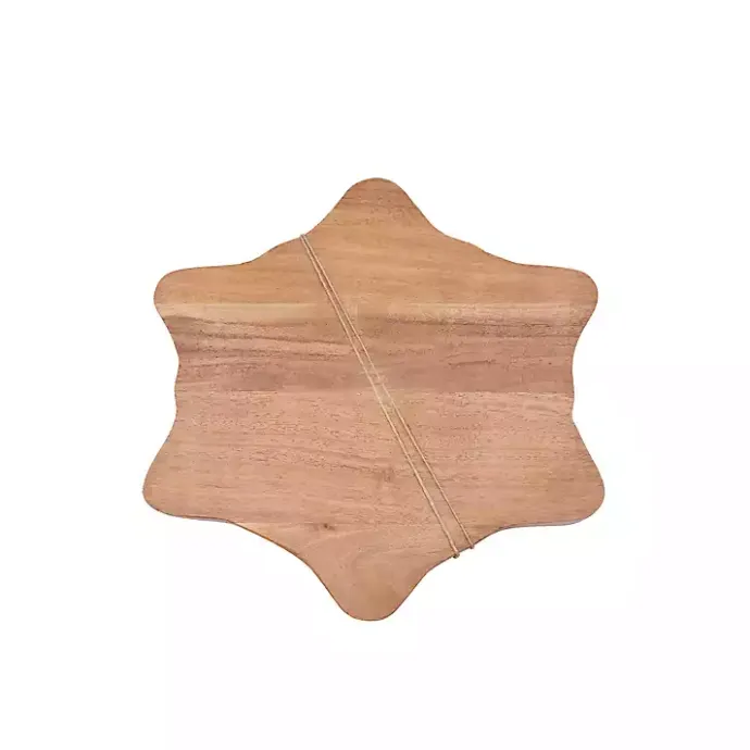 Outlet Kirklands Home Wood Snowflake Serving Board with Spreader Brown