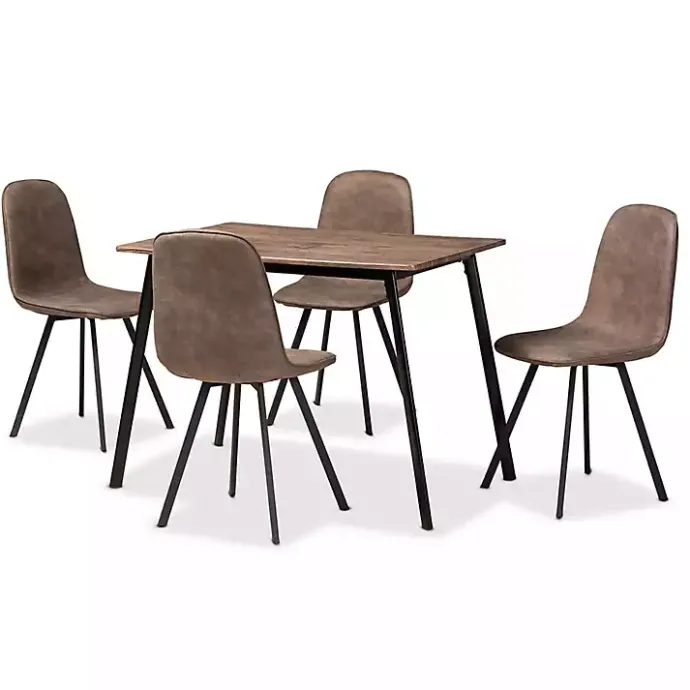 Online Kirklands Home Wood Table and Leather Chairs 5-pc. Dining Set