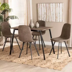 Online Kirklands Home Wood Table and Leather Chairs 5-pc. Dining Set
