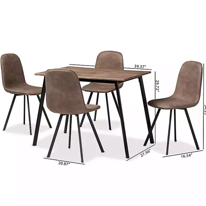 Online Kirklands Home Wood Table and Leather Chairs 5-pc. Dining Set