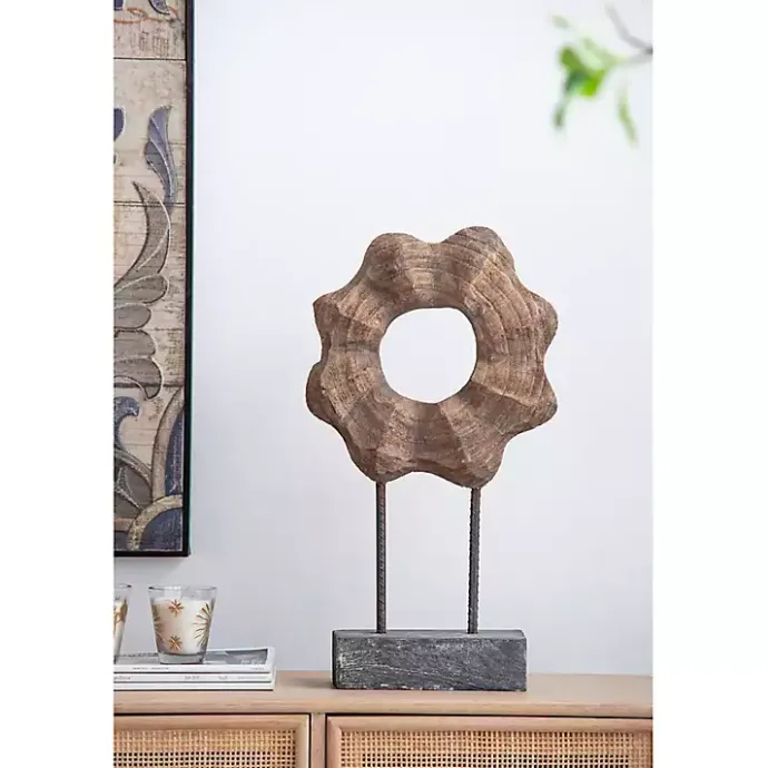 Best Kirklands Home Wood Wave Ring Figurine Brown