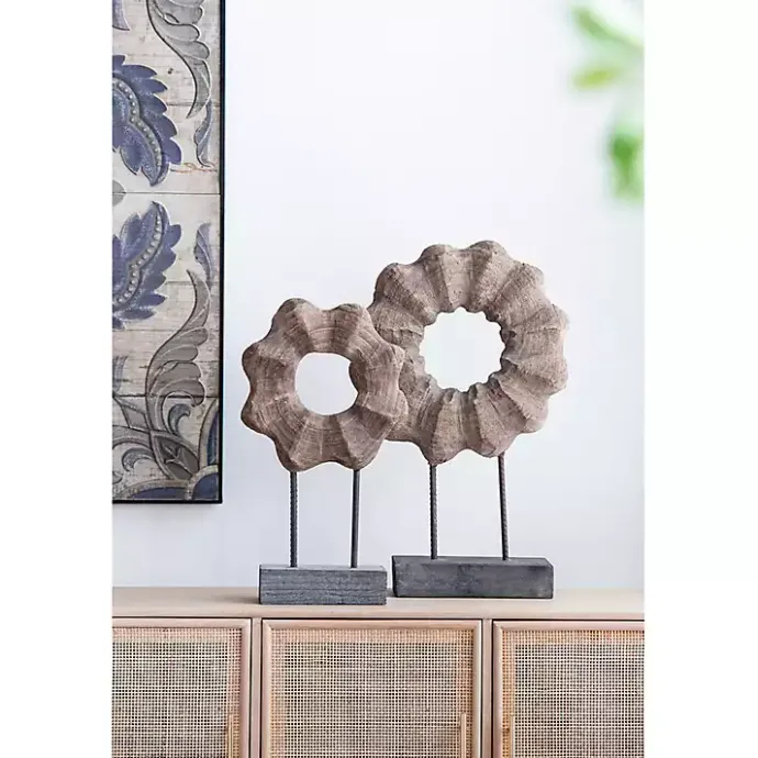 Best Kirklands Home Wood Wave Ring Figurine Brown