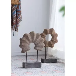 Best Kirklands Home Wood Wave Ring Figurine Brown