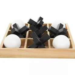 Sale Kirklands Home Wooden Black & White 3D Tic Tac Toe Set
