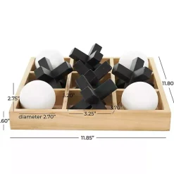 Sale Kirklands Home Wooden Black & White 3D Tic Tac Toe Set