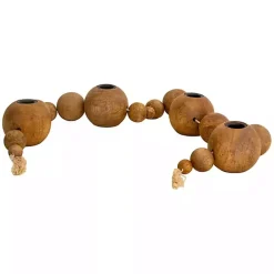 Sale Kirklands Home Wooden Spheres Taper Candle Runner Brown