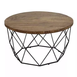 Online Kirklands Home Wooden Top Geometric Chadwick Coffee Table