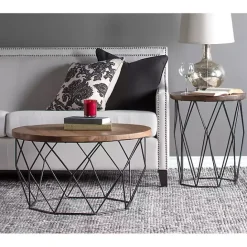 Online Kirklands Home Wooden Top Geometric Chadwick Coffee Table
