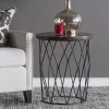 Best Kirklands Home Wooden Top Geometric Chadwick Accent Table