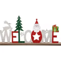 Sale Kirklands Home Wooden Welcome Christmas Tabletop Sign Multi