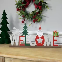 Sale Kirklands Home Wooden Welcome Christmas Tabletop Sign Multi