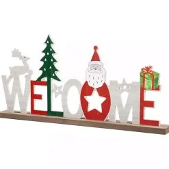 Sale Kirklands Home Wooden Welcome Christmas Tabletop Sign Multi