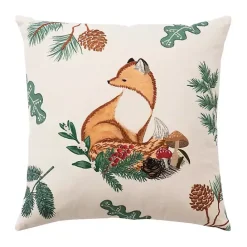 Best Kirklands Home Woodland Fox Embroidered Throw Pillow
